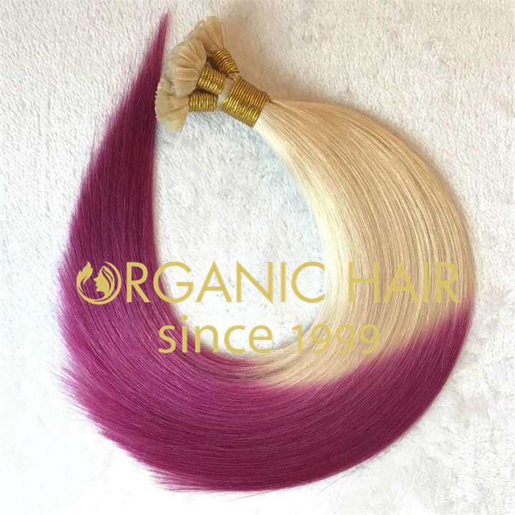 Fuscia color i tip hair extensions H79